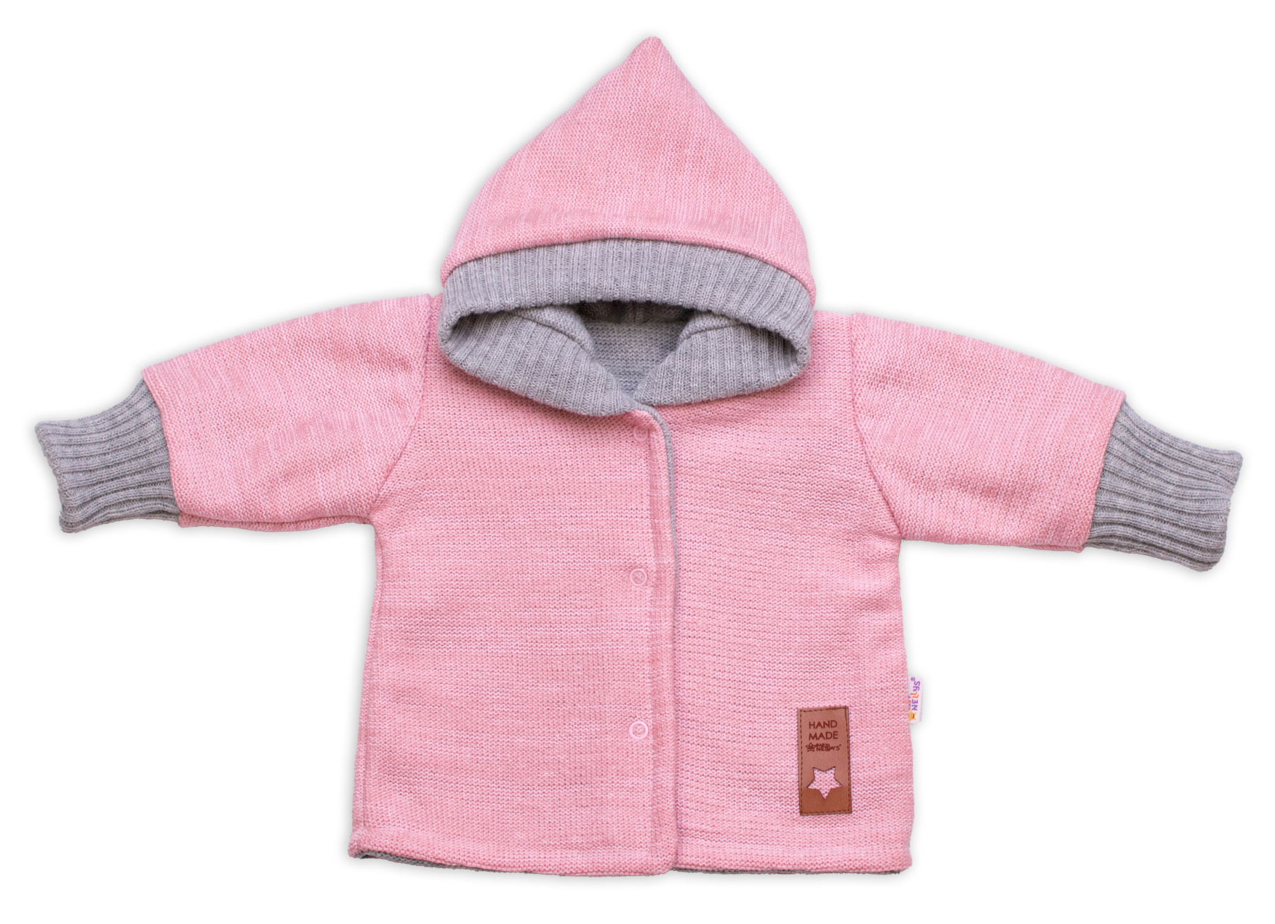 Baby Nellys Rostoucí oboustranný svetřík s kapucí Hand Made
