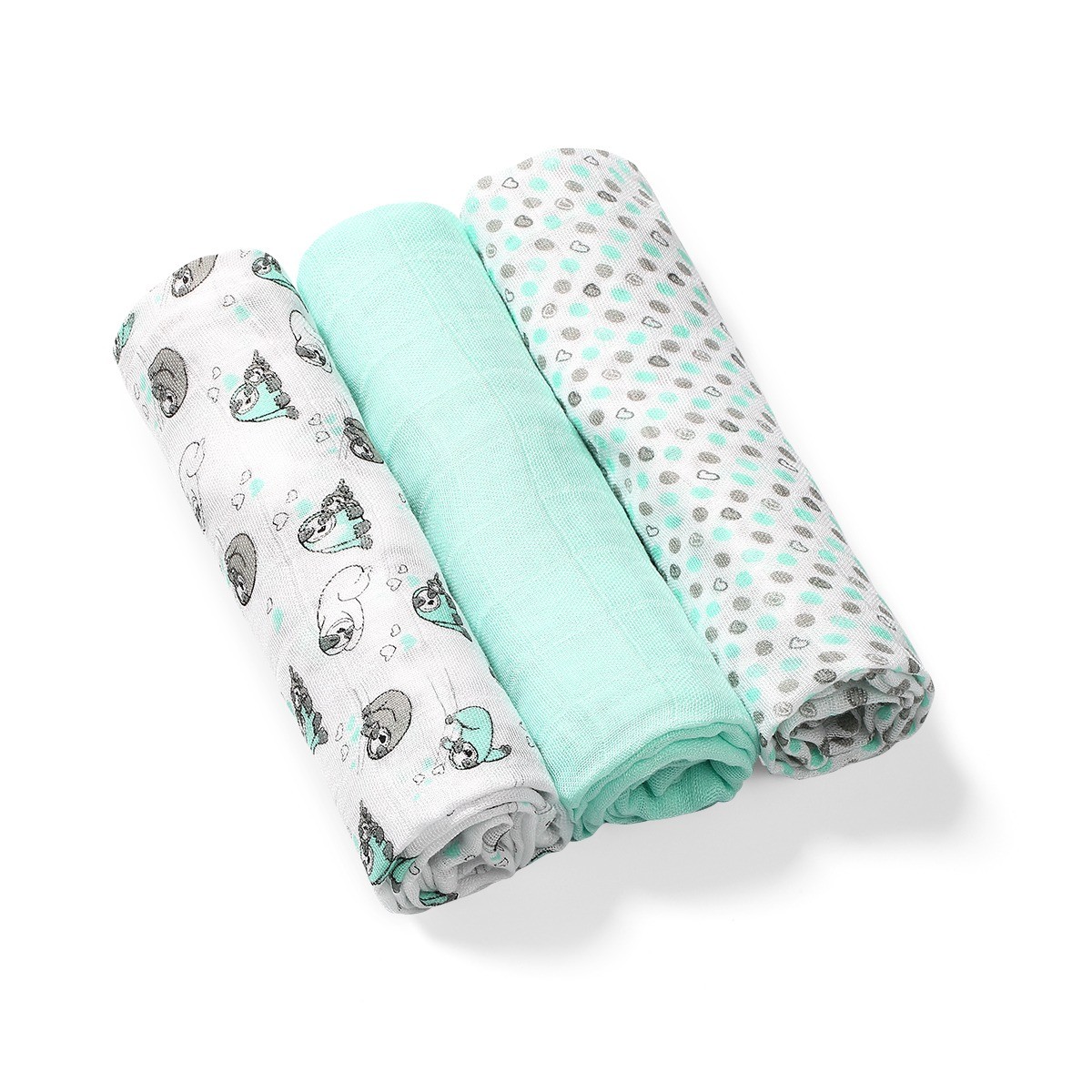 Babyono Bambusové dětské plenky 3 ks - mátová Babyono