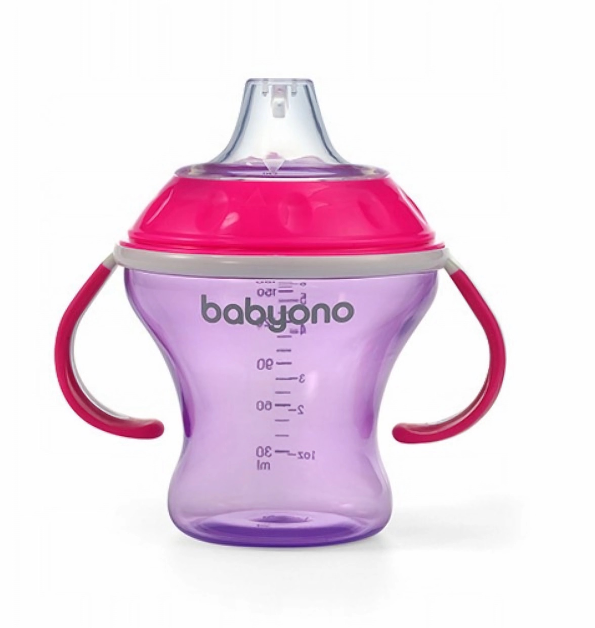Babyono Nekapající hrneček s měkkým pítkem - lila/růžová Babyono
