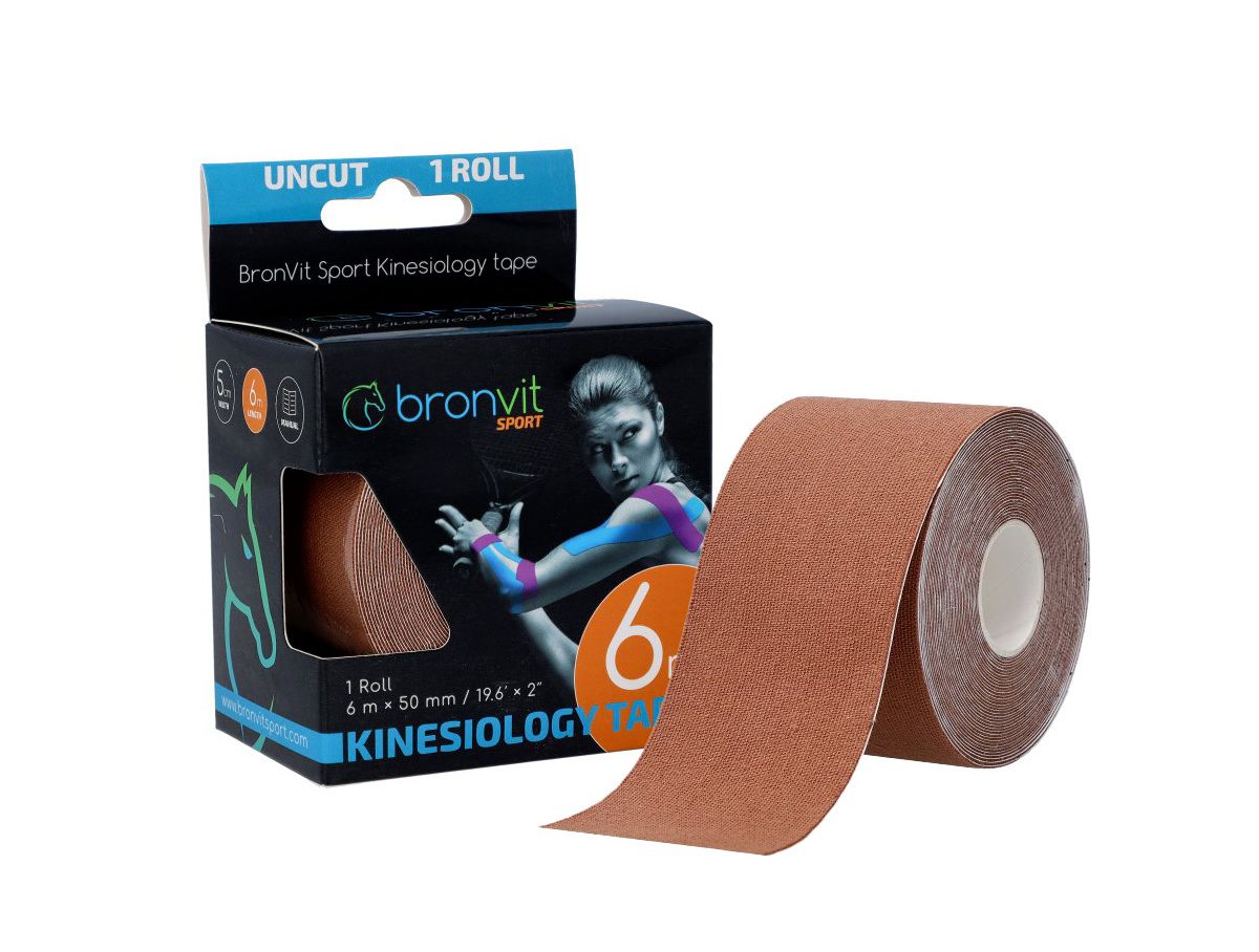 BronVit Sport Kinesio Tape classic 5 cm x 6 m tejpovací páska tmavě béžová BronVit Sport