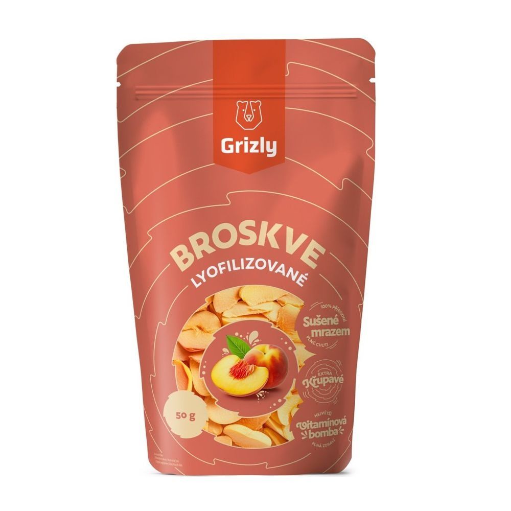 Grizly Broskve lyofilizované 50 g Grizly