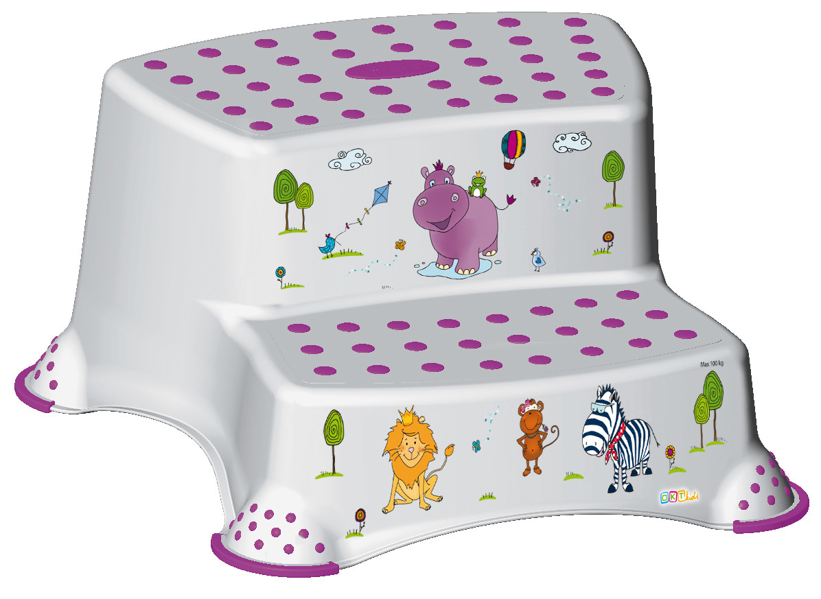 Keeeper Stolička - schůdky s protiskluzovou funkcí - Hippo - bílá Keeeper