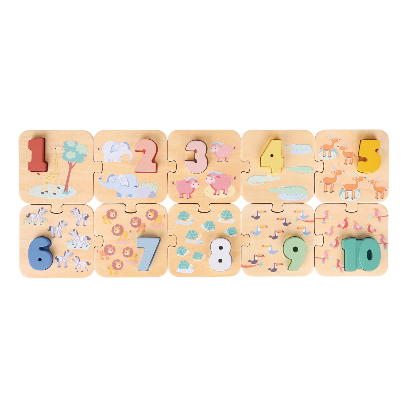New Classic Toys Puzzle - Učíme se číslice - safari New Classic Toys