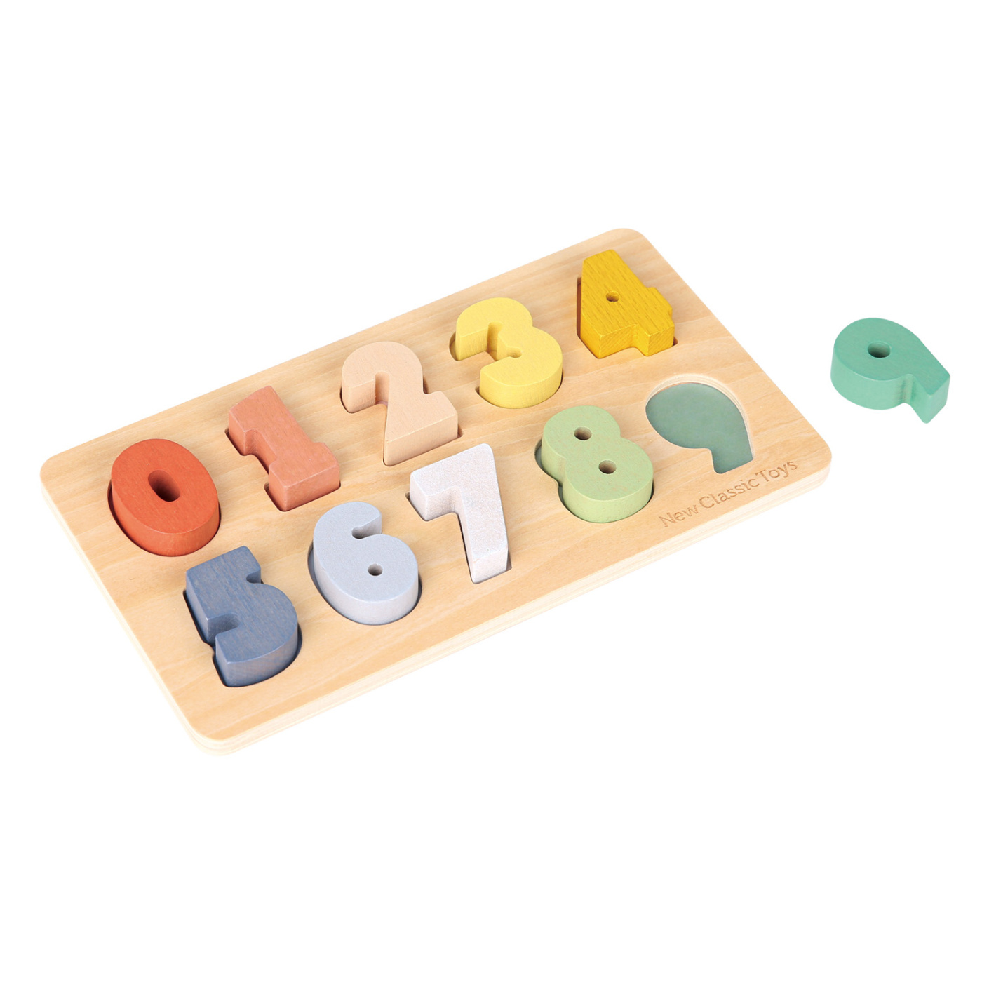New Classic Toys Vkládací dřevěné puzzle - čísla od 0 do 9 New Classic Toys
