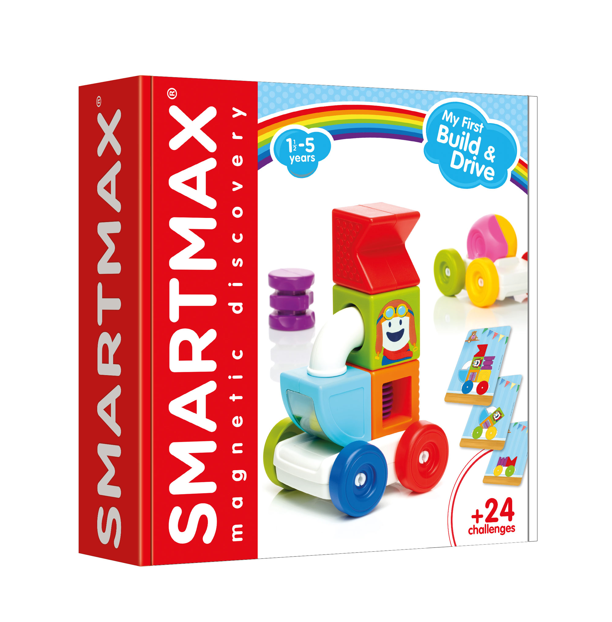 SmartMax Moje první magnetická stavebnice s autem 2v1 Smartmax