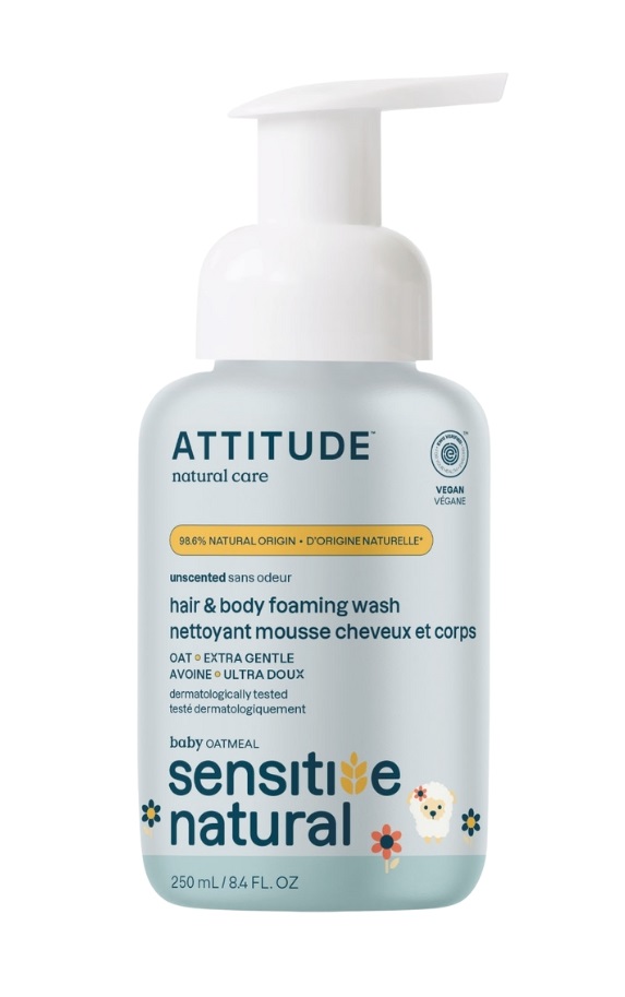 ATTITUDE Sensitive Skin Baby Dětská mycí pěna s ovsem 250 ml ATTITUDE
