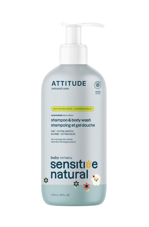 ATTITUDE Sensitive Skin Baby Dětské tělové mýdlo a šampon s ovsem 473 ml ATTITUDE