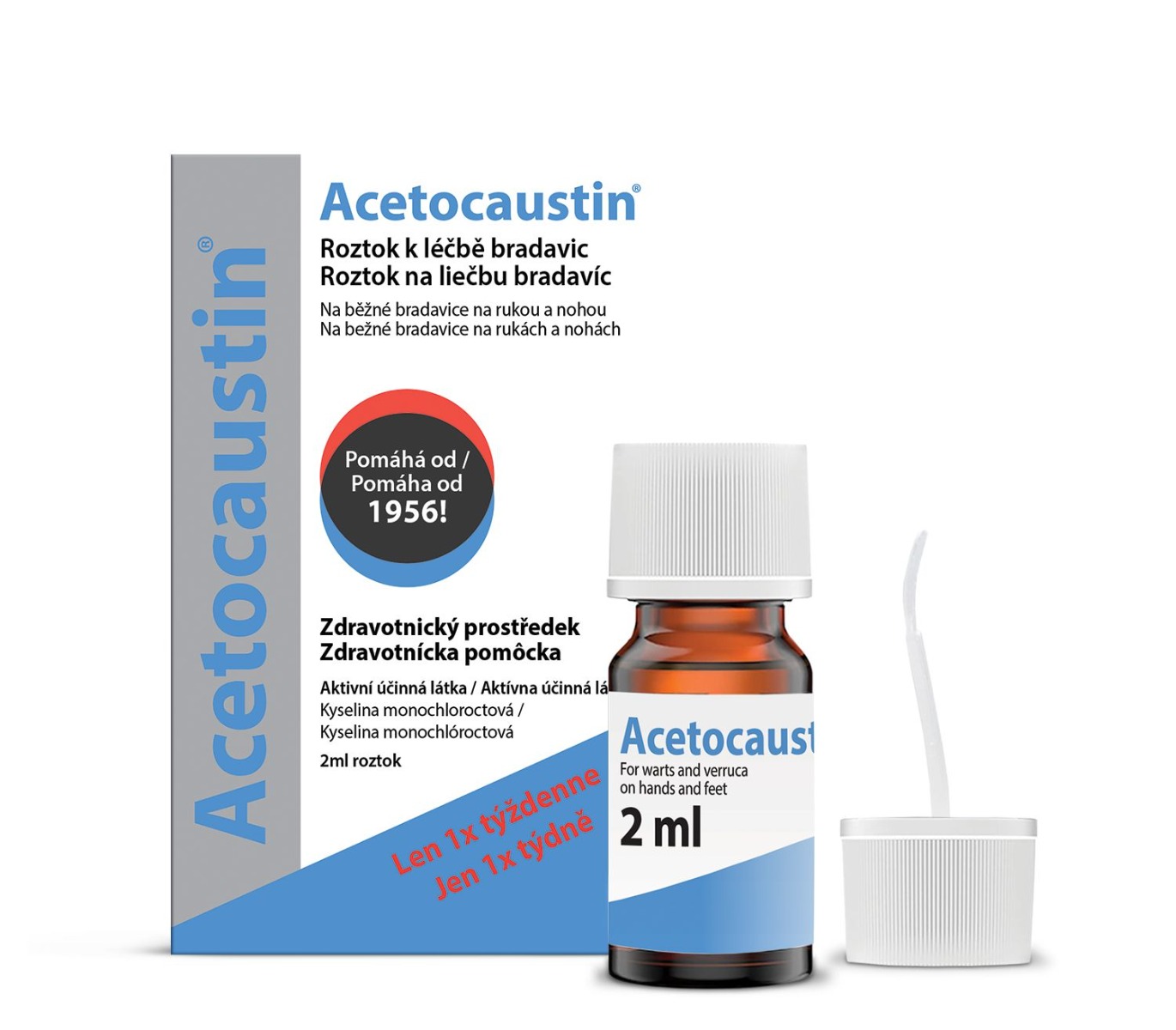 Acetocaustin Roztok k léčbě bradavic 2 ml Acetocaustin