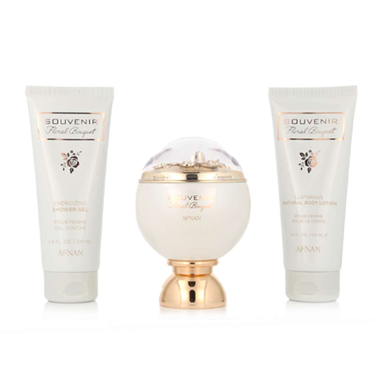 Afnan Souvenir Floral Bouquet EDP 100 ml + SG 100 ml + BL 100 ml W Afnan