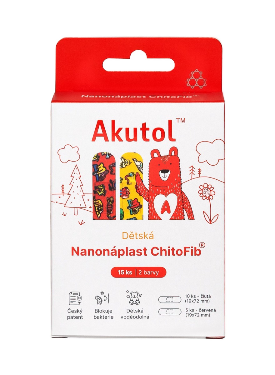 Akutol Nanonáplast ChitoFib® dětské balení 15 ks Akutol