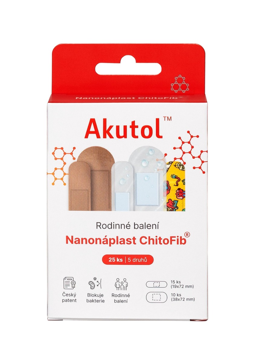 Akutol Nanonáplast ChitoFib® rodinné balení 25 ks Akutol