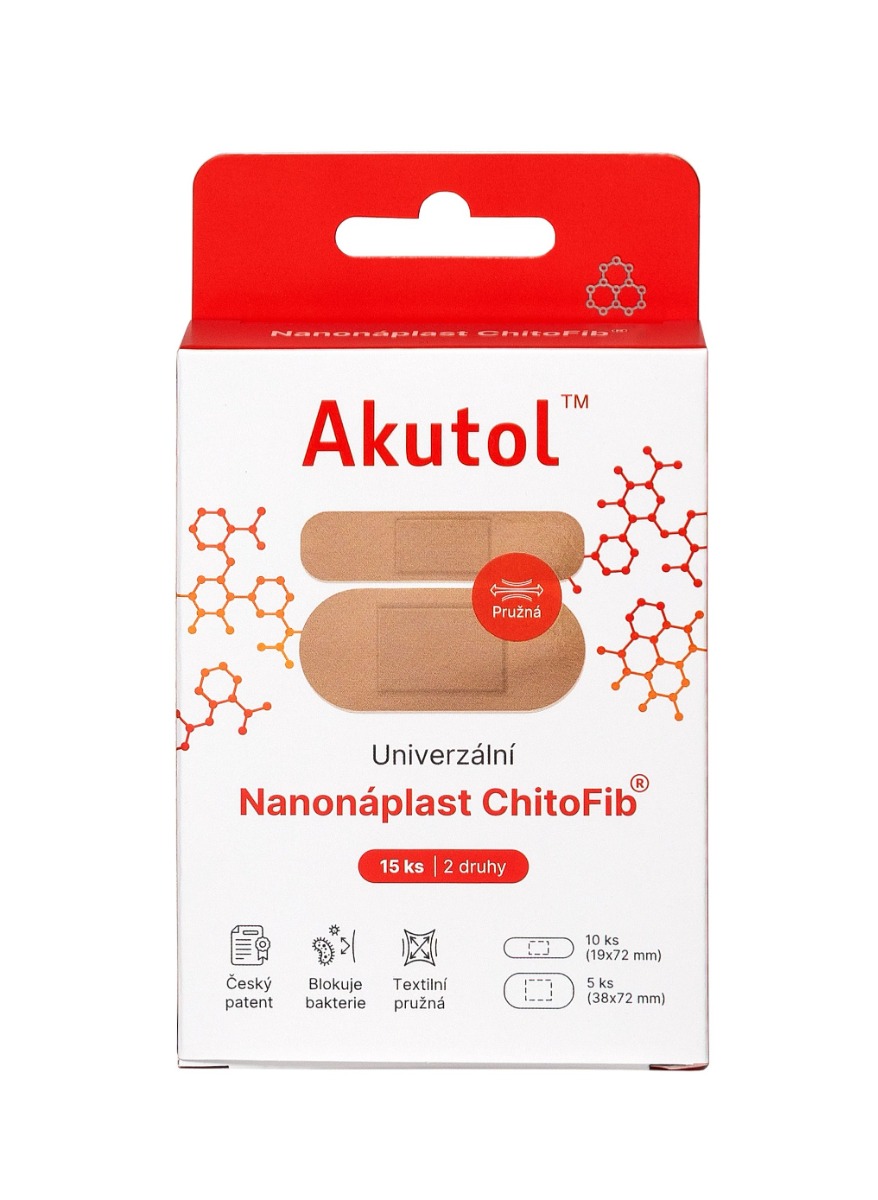 Akutol Nanonáplast ChitoFib® univerzální balení 15 ks Akutol