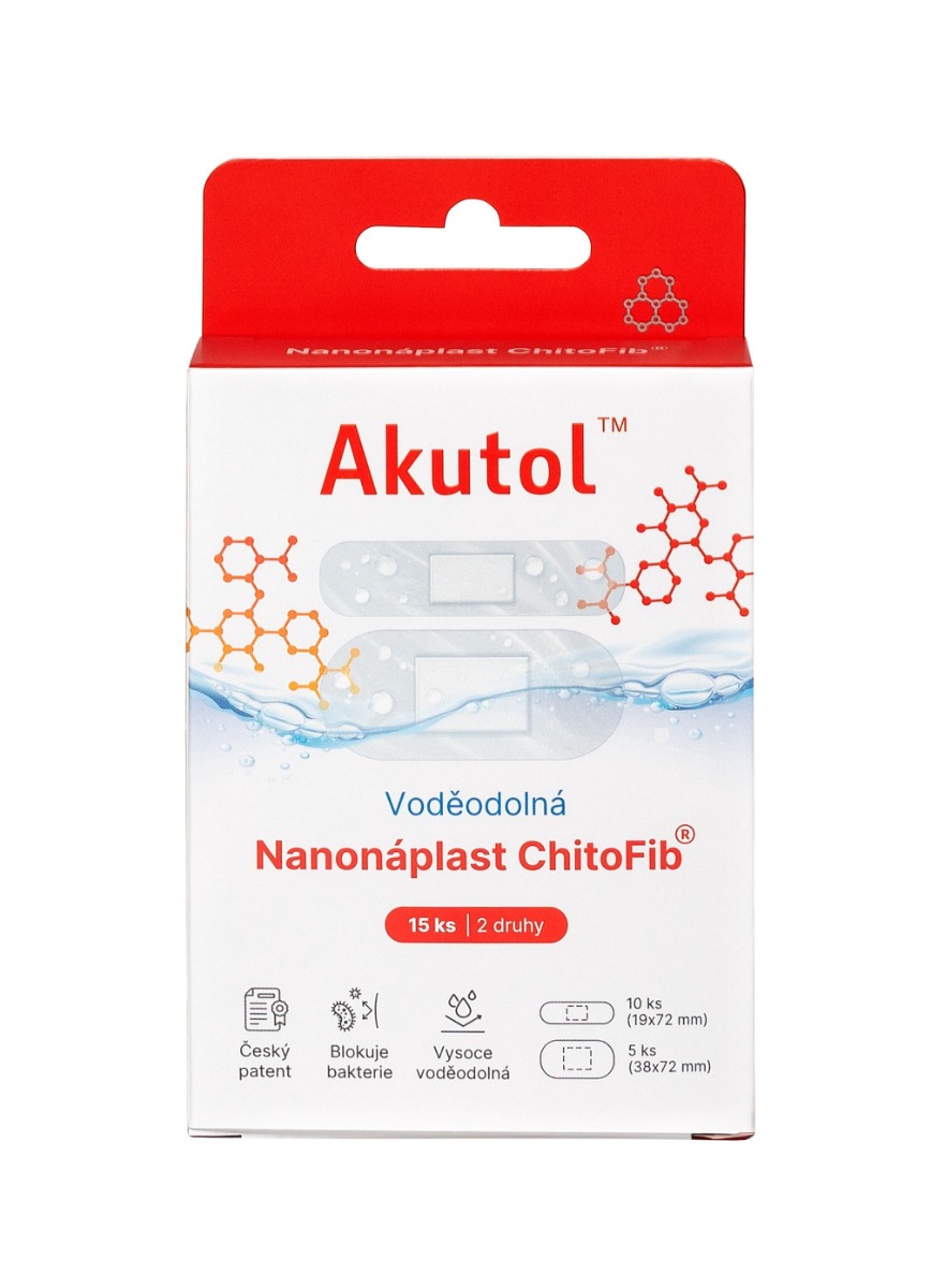 Akutol Nanonáplast ChitoFib® voděodolné balení 15 ks Akutol