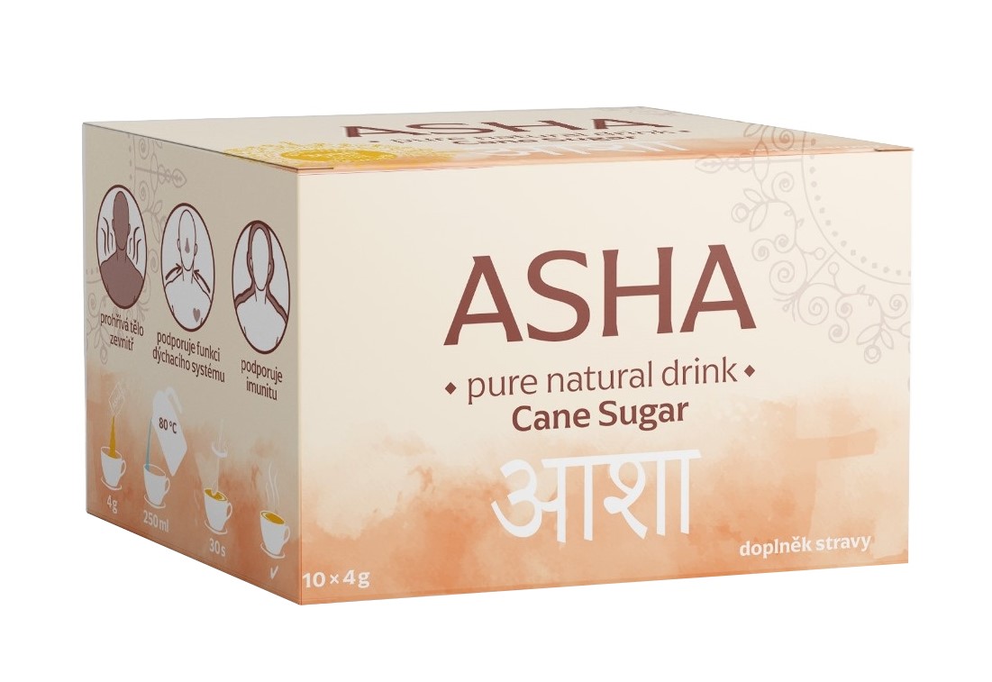Asha Pure Natural Drink s cukrem 10x4 g Asha