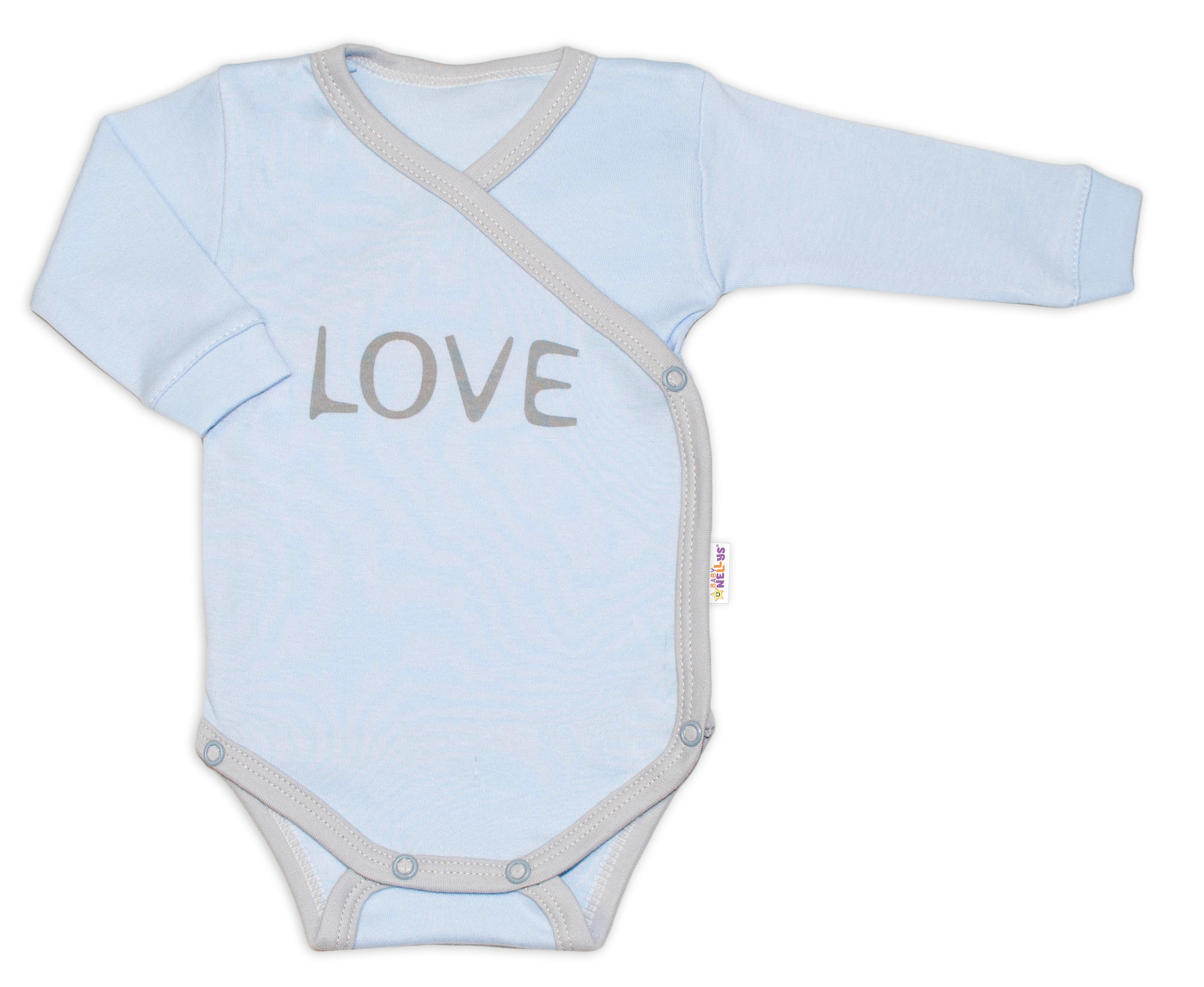 Baby Nellys Body dlouhý rukáv Love - zapínání bokem