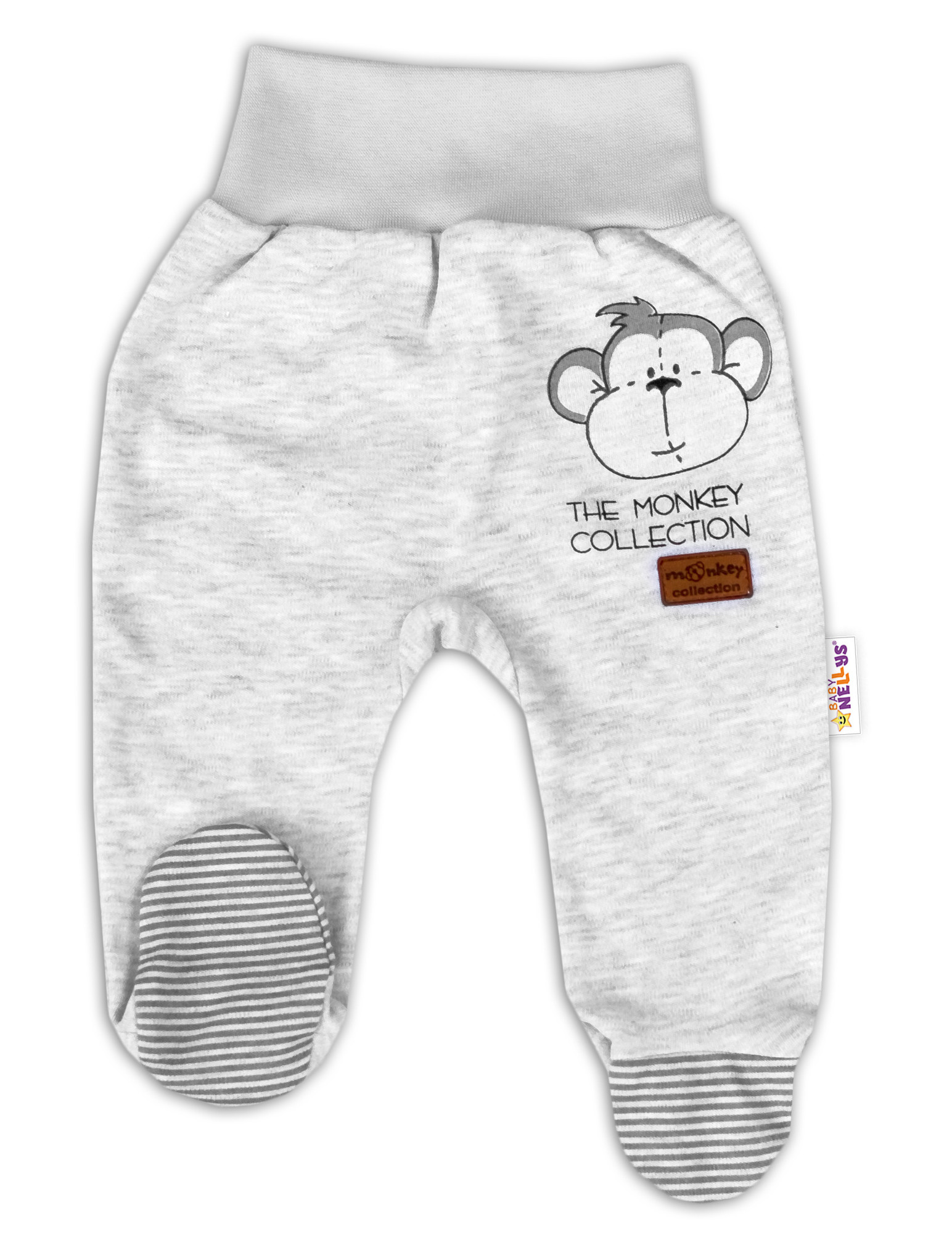 Baby Nellys Kojenecké polodupačky Monkey - sv. šedý melírek vel.  86 Baby Nellys