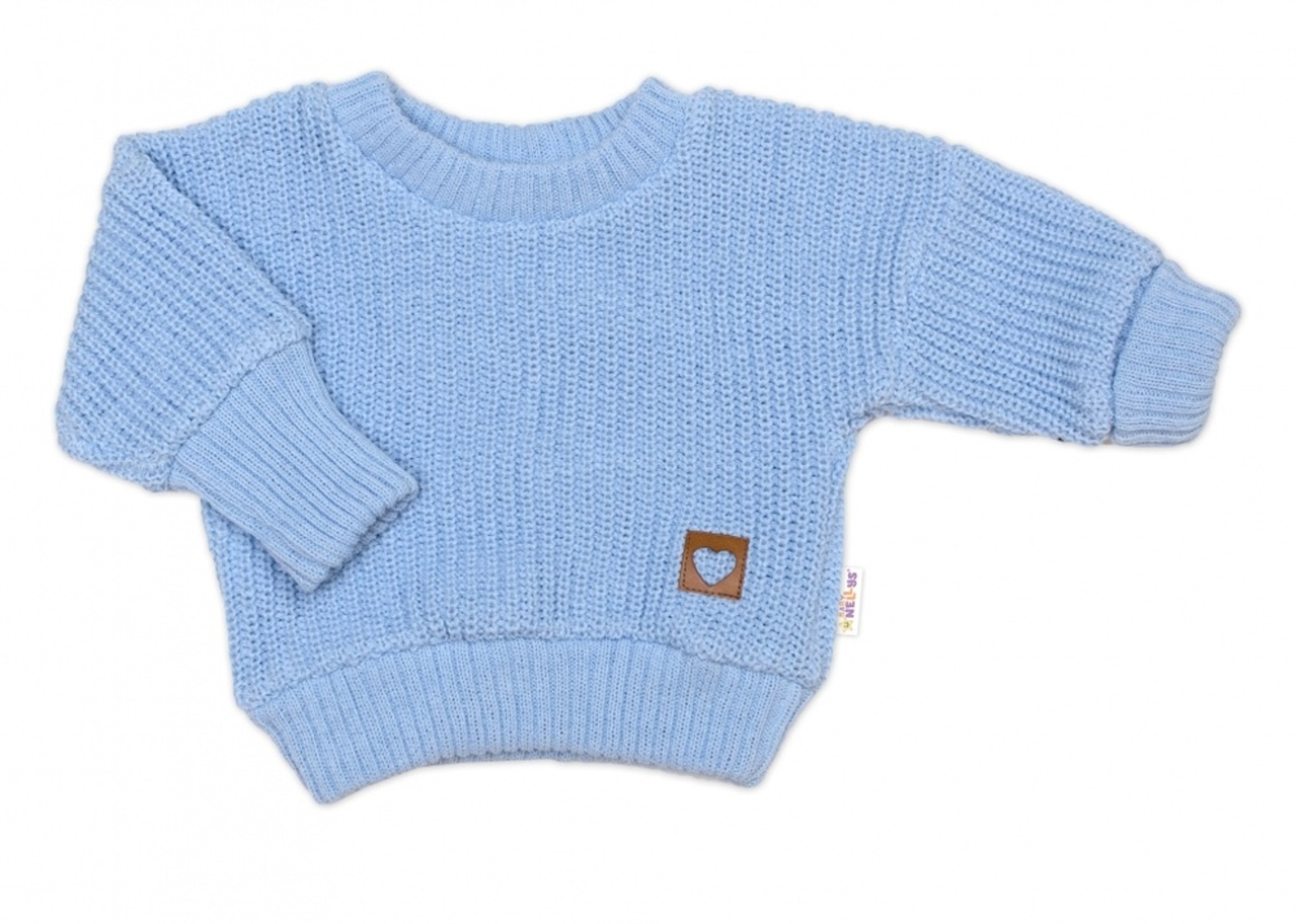 Baby Nellys Rostoucí oversize pletený svetřík pro miminko