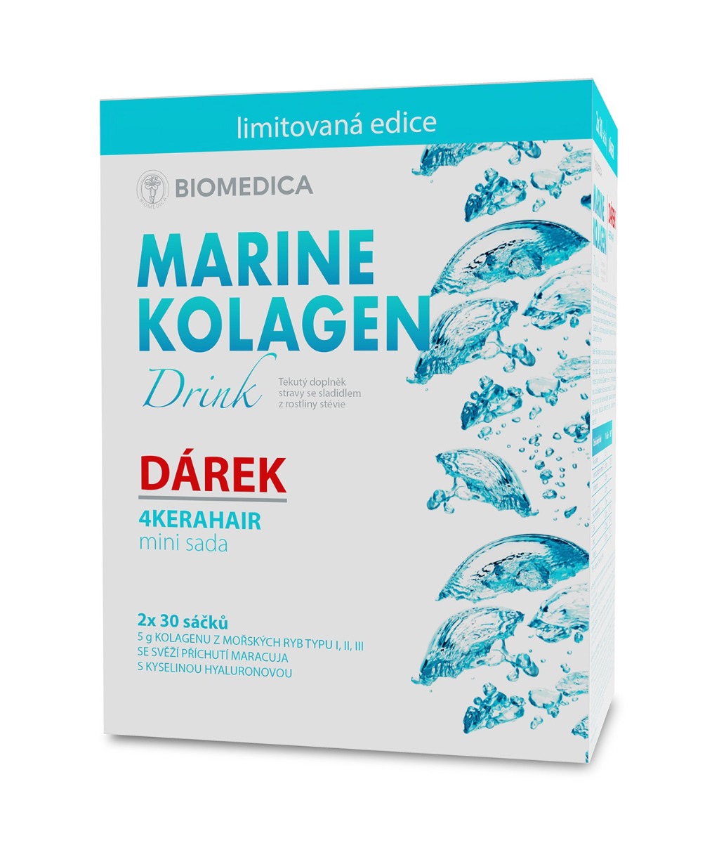 Biomedica Marine Kolagen Drink 2x30 sáčků + mini sada 4KERAHAIR Biomedica