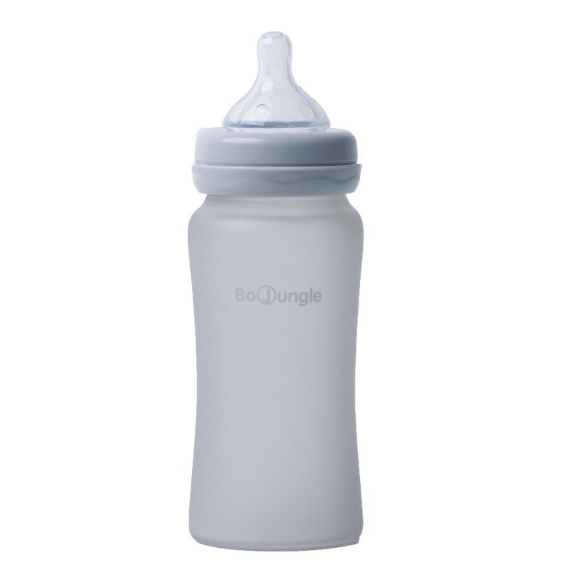 Bo Jungle skleněná láhev s úchyty B-Thermo 240ml Grey Bo Jungle