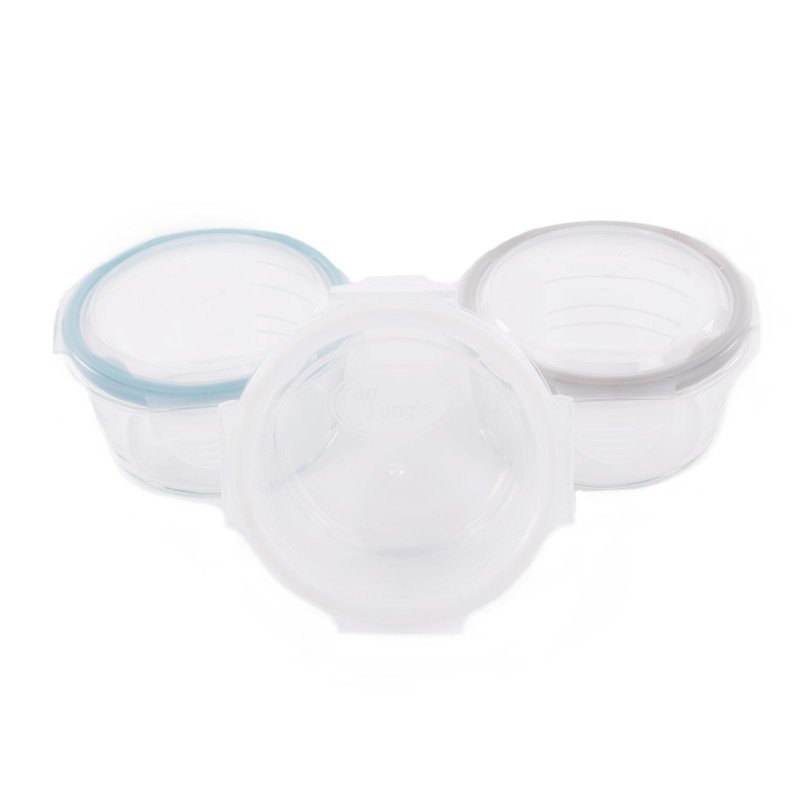 Bo Jungle skleněné misky s víčky B-Glass Bowls 280ml White/Grey/Blue Bo Jungle