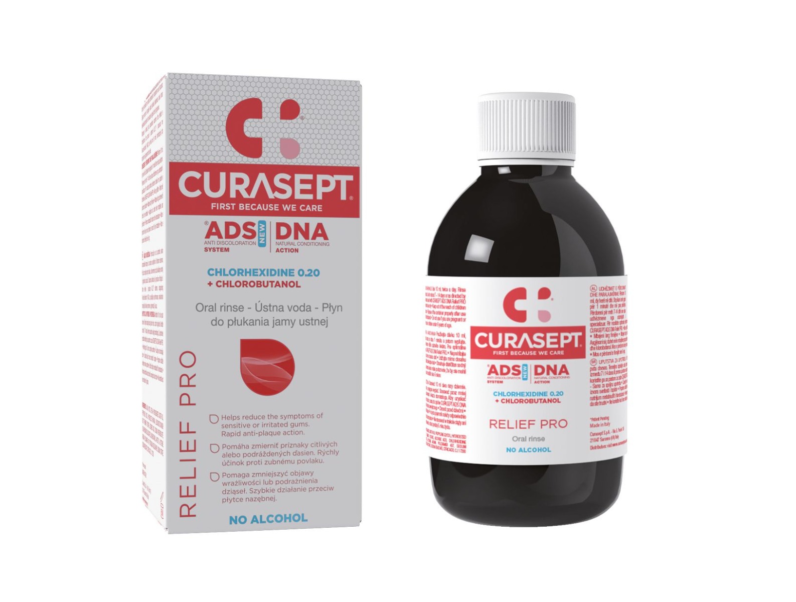 CURASEPT ADS DNA RELIEF PRO ústní voda 200 ml CURASEPT