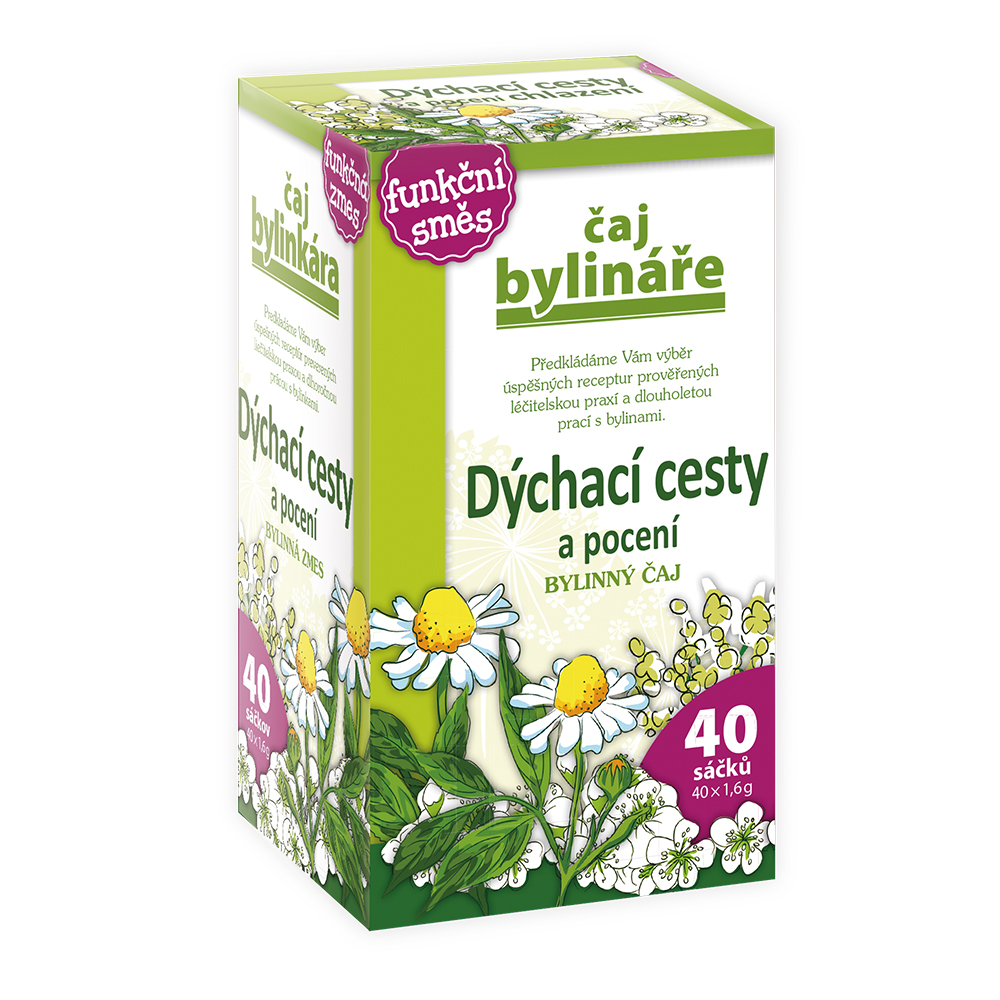 Čaj bylináře Dýchací cesty a pocení nálevové sáčky 40x1