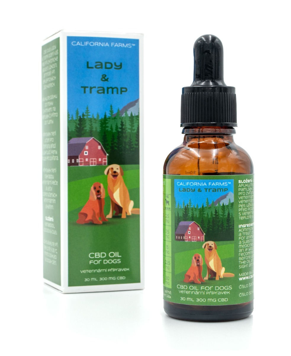 California Farms Lady & Tramp CBD olej pro psy 300 mg 30 ml California Farms