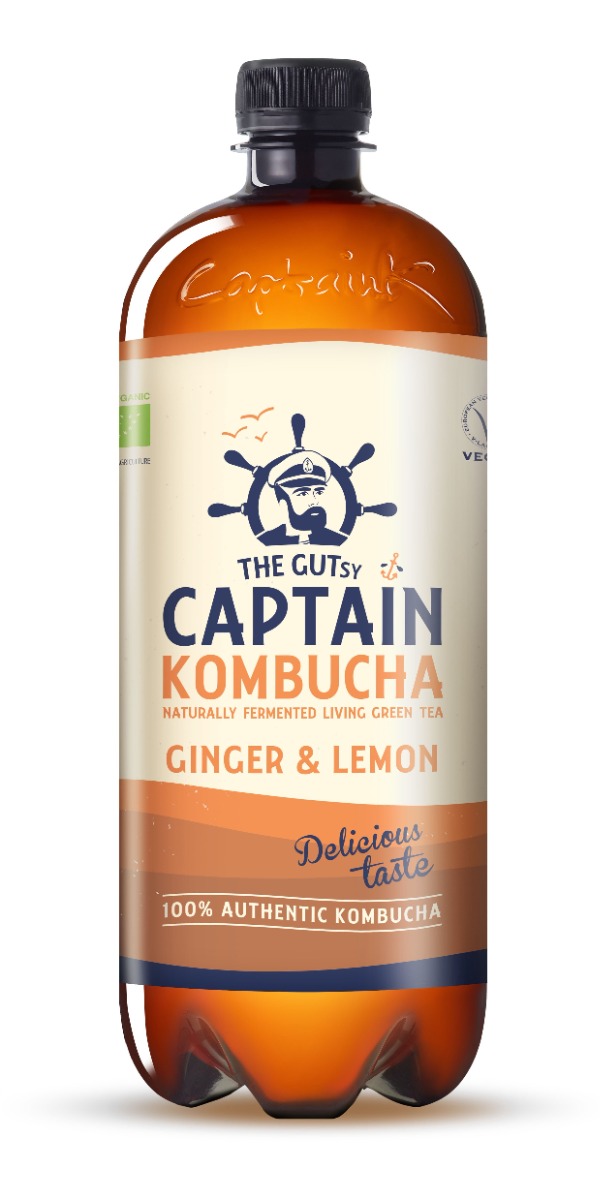 Captain Kombucha Zázvor a citron BIO 1000 ml Captain Kombucha