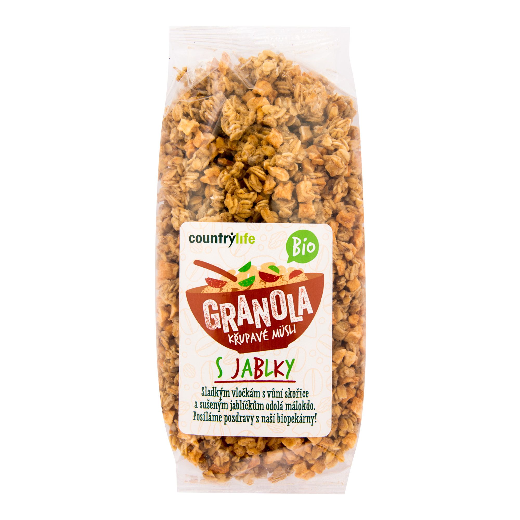 Country Life Granola Křupavé müsli s jablky BIO 350 g Country Life