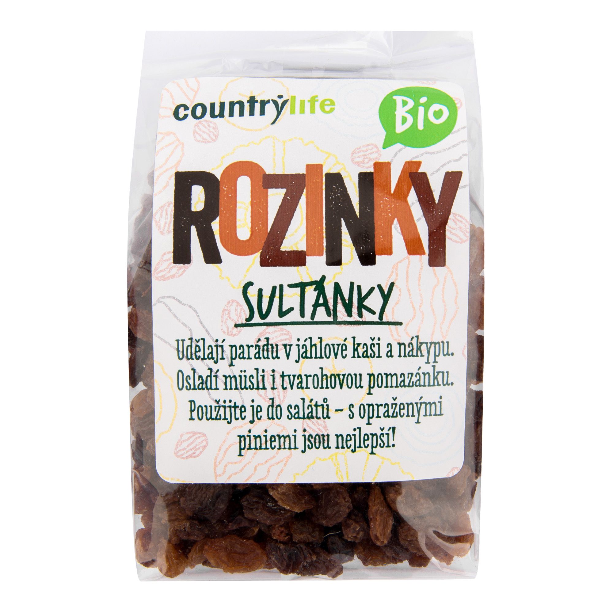 Country Life Rozinky sultánky BIO 200 g Country Life