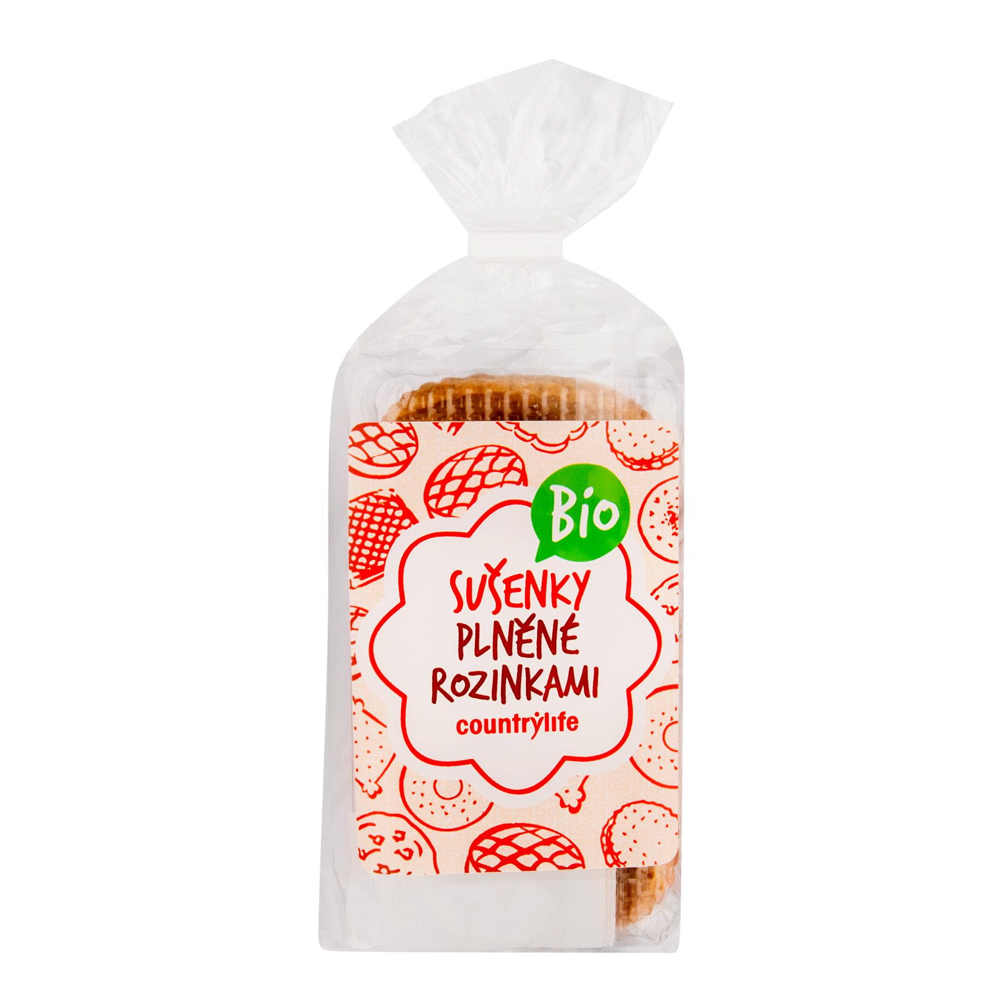 Country Life Sušenky plněné rozinkami BIO 200 g Country Life