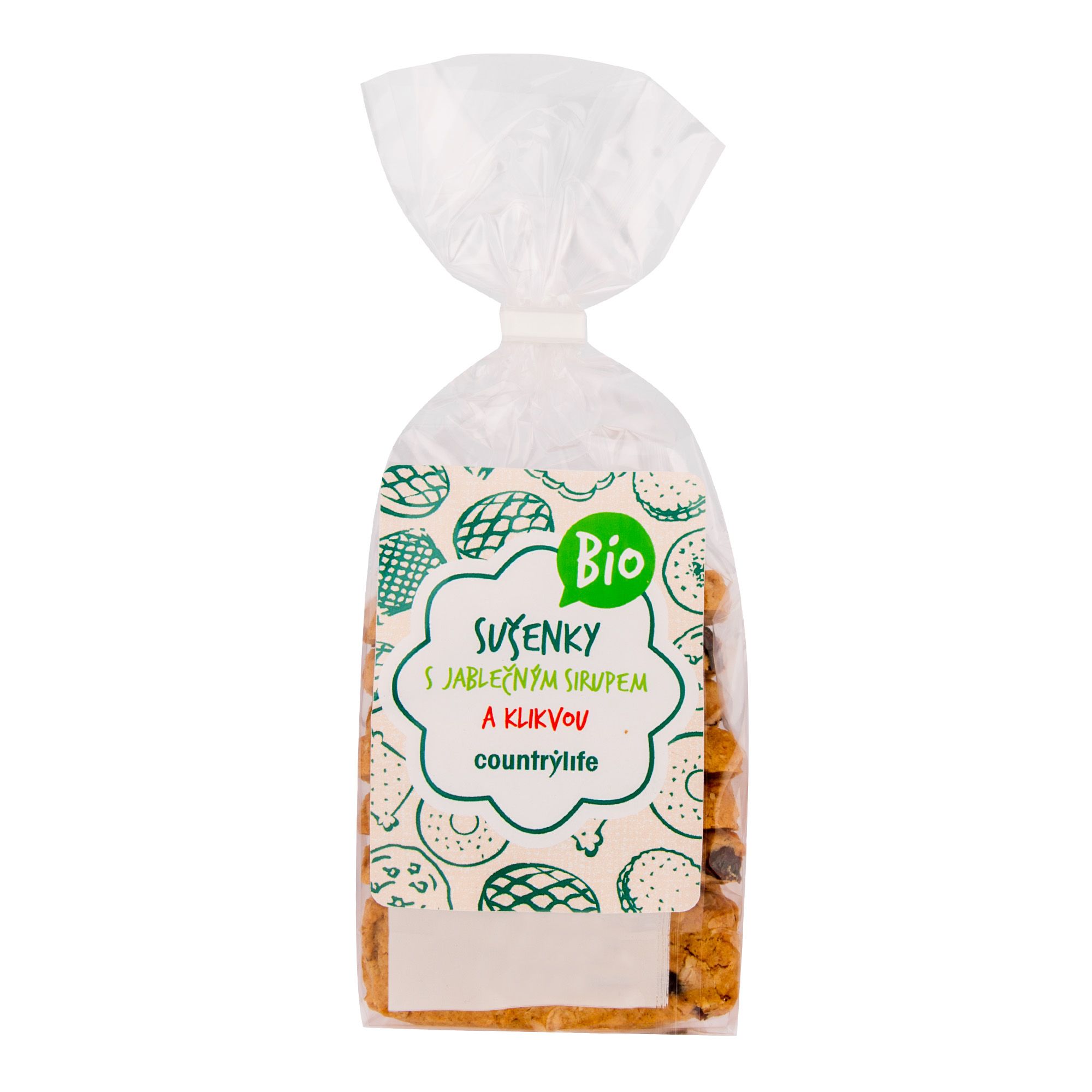 Country Life Sušenky s jablečným sirupem a klikvou BIO 175 g Country Life