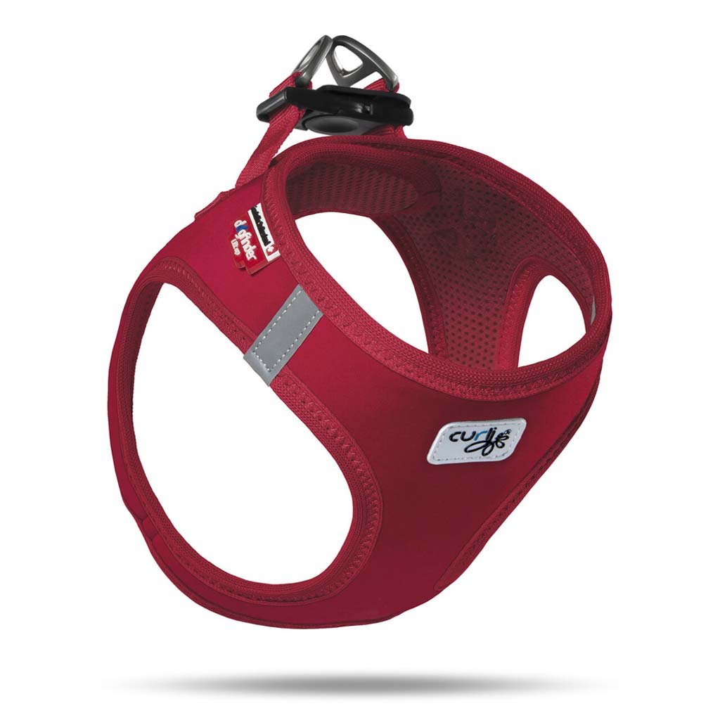 Curli Postroj pro psy Softshell Red XL