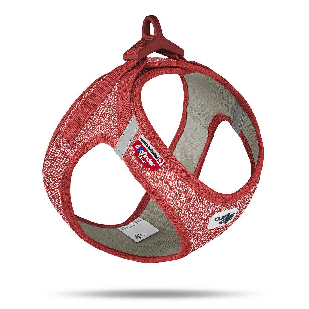 Curli Postroj pro psy se sponou Merino vlna Red XS