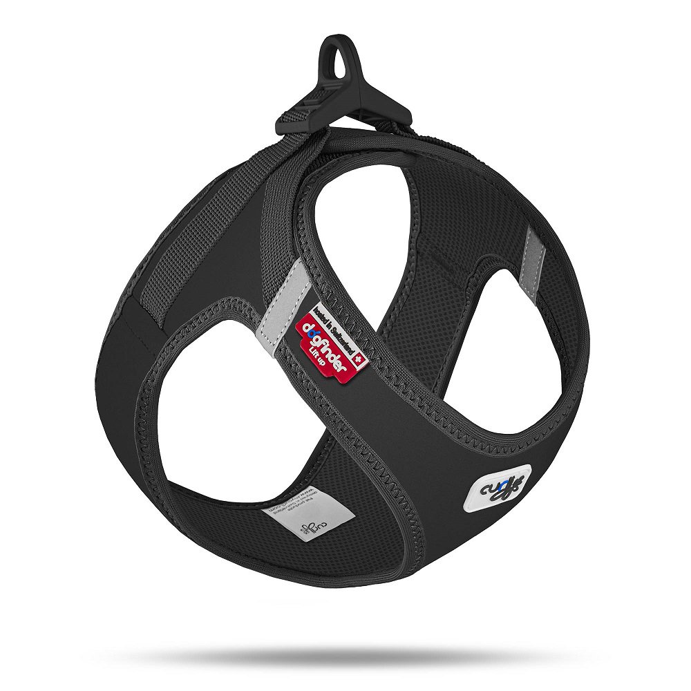 Curli Postroj pro psy se sponou Softshell Black L