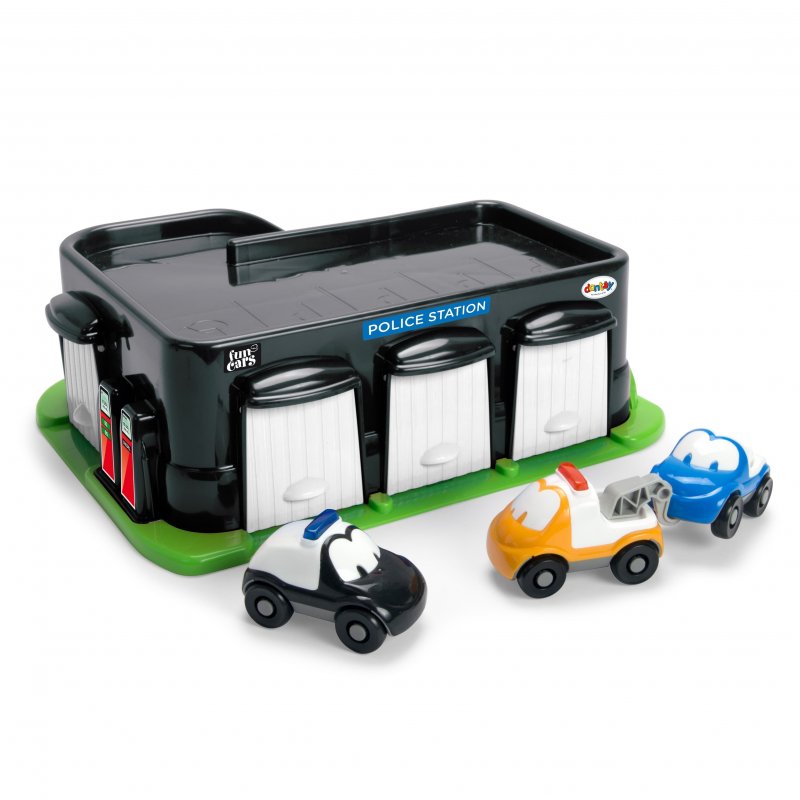 DANTOY fun Cars policejní stanice se 3 autíčky 4ks 12m+ DANTOY