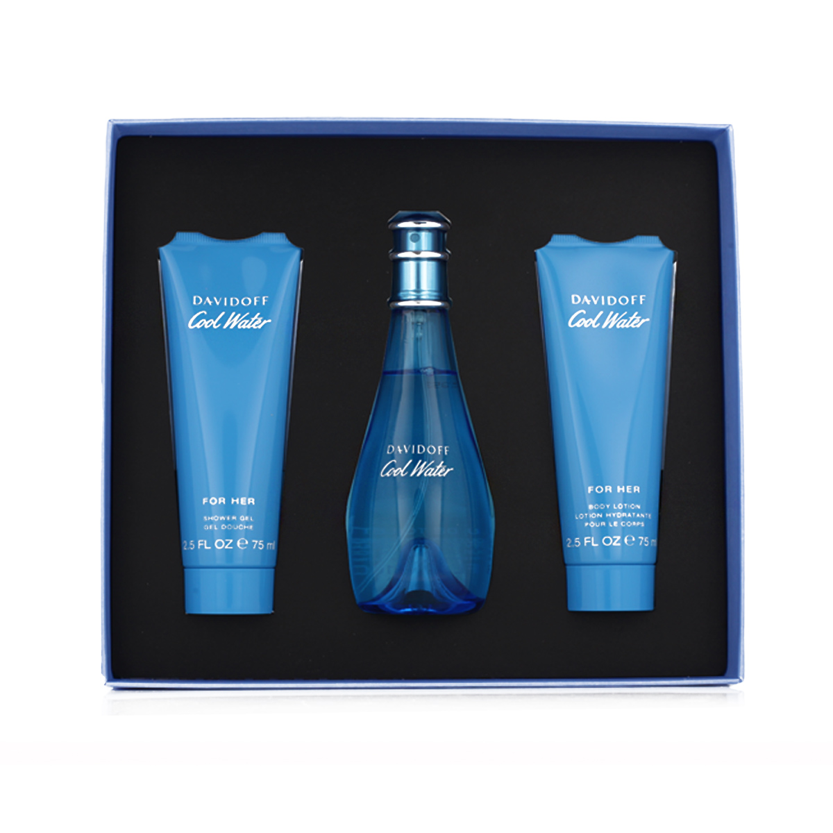 Davidoff Cool Water for Women EDT 100 ml + SG 75 ml + BL 75 ml W (Cool Water) Davidoff