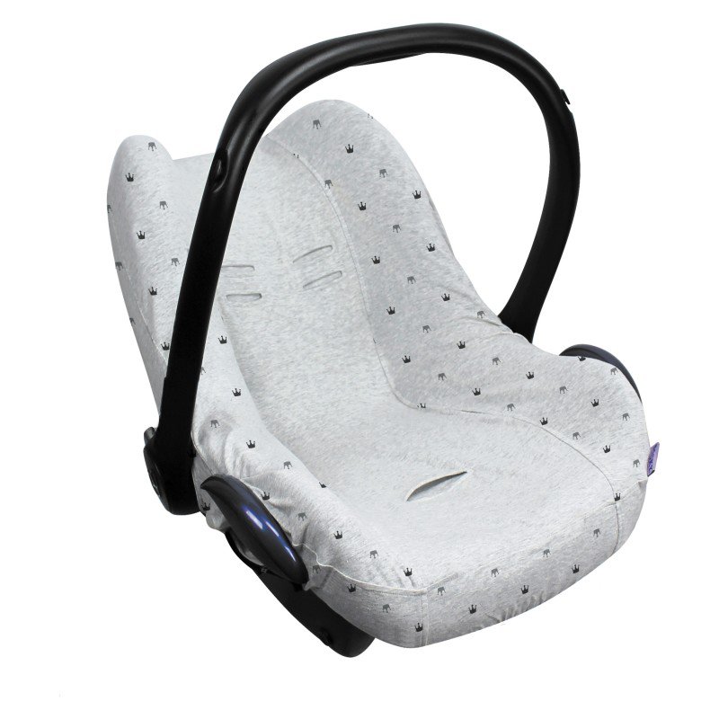 Dooky potah na autosedačku Seat Cover 0+ Light Grey Crowns Dooky