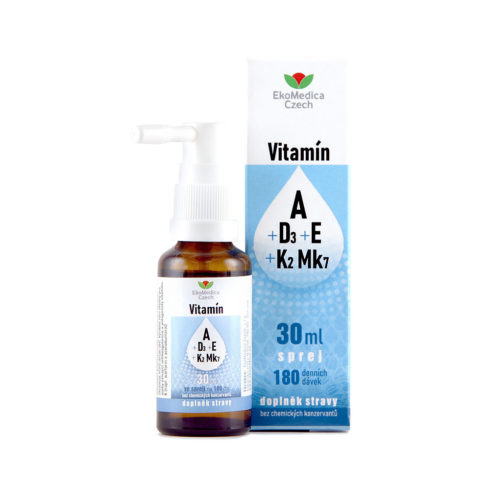 Ekomedica Vitamín A+D3+E+K2 Mk7 sprej 30 ml Ekomedica