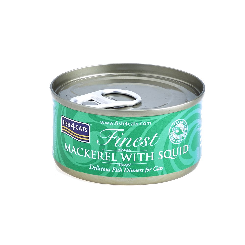 Fish4Cats Konzerva pro kočky Finest makrela s olihní 70 g Fish4Cats