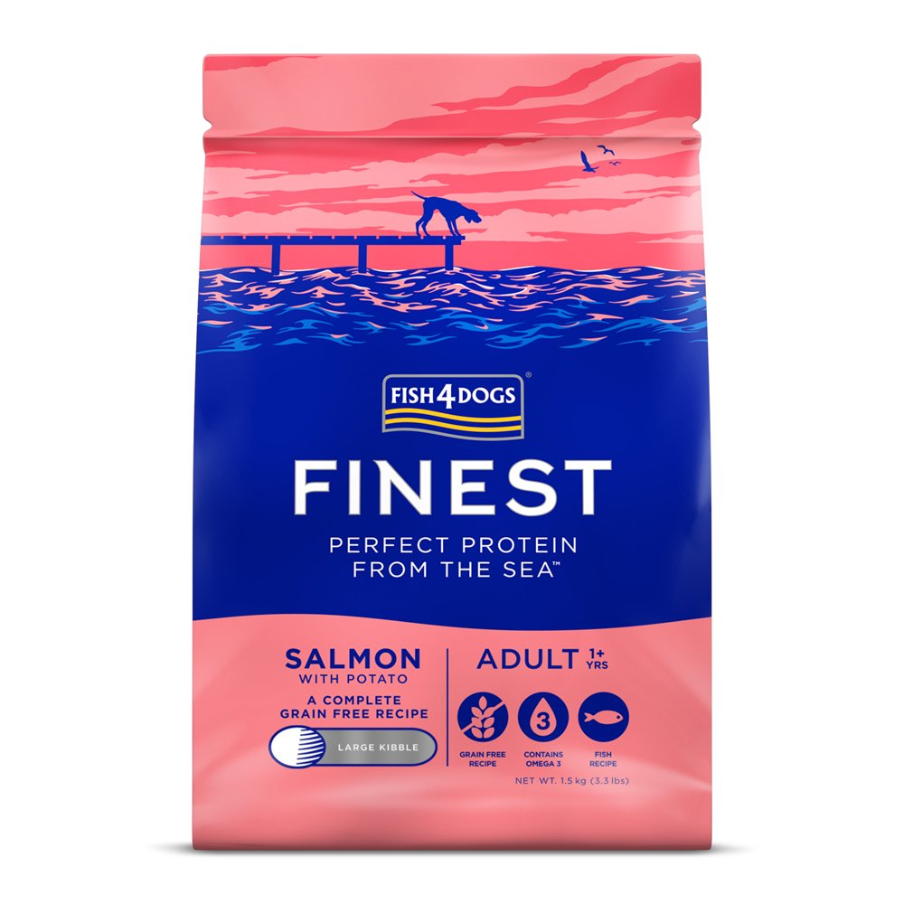 Fish4Dogs Granule malé pro dospělé psy Finest losos s bramborami 1