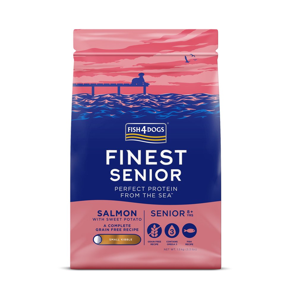 Fish4Dogs Granule malé prostarší psy Finest losos se sladkými bramborami 1
