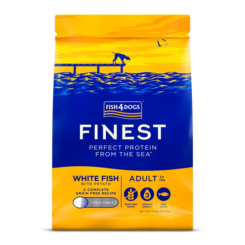Fish4Dogs Granule velké pro dospělé psy Finest bílá ryba s bramborami 1