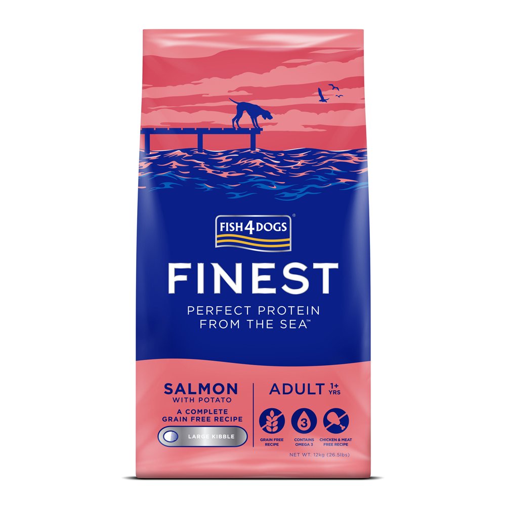 Fish4Dogs Granule velké pro dospělé psy Finest losos s bramborami 12 kg