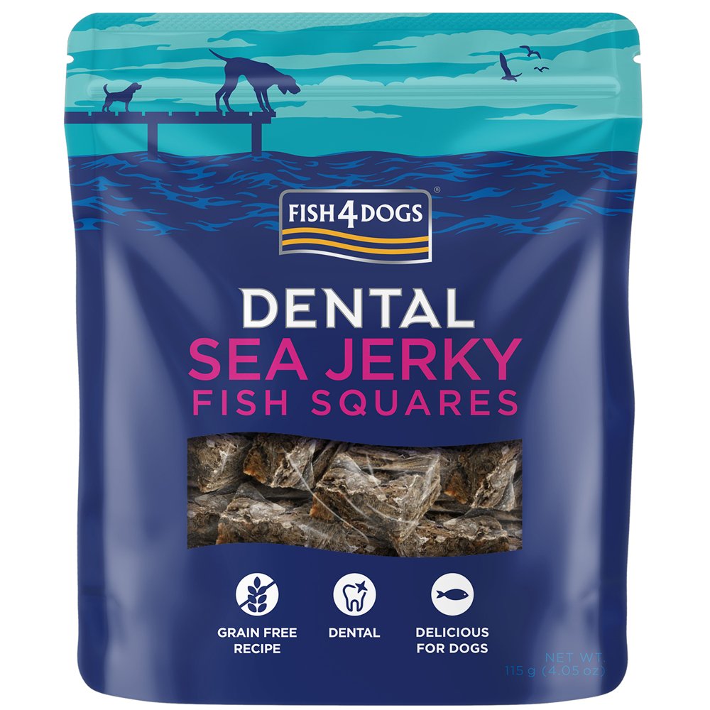 Fish4Dogs Pamlsky pro psy DENTAL SEA mořská ryba - čtverečky 115 g Fish4Dogs