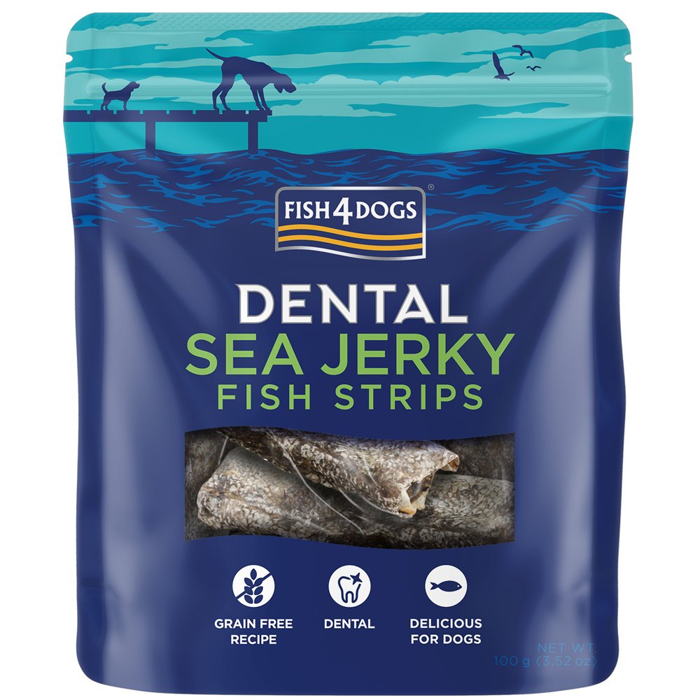 Fish4Dogs Pamlsky pro psy  DENTAL SEA mořská ryba - proužky 100 g Fish4Dogs