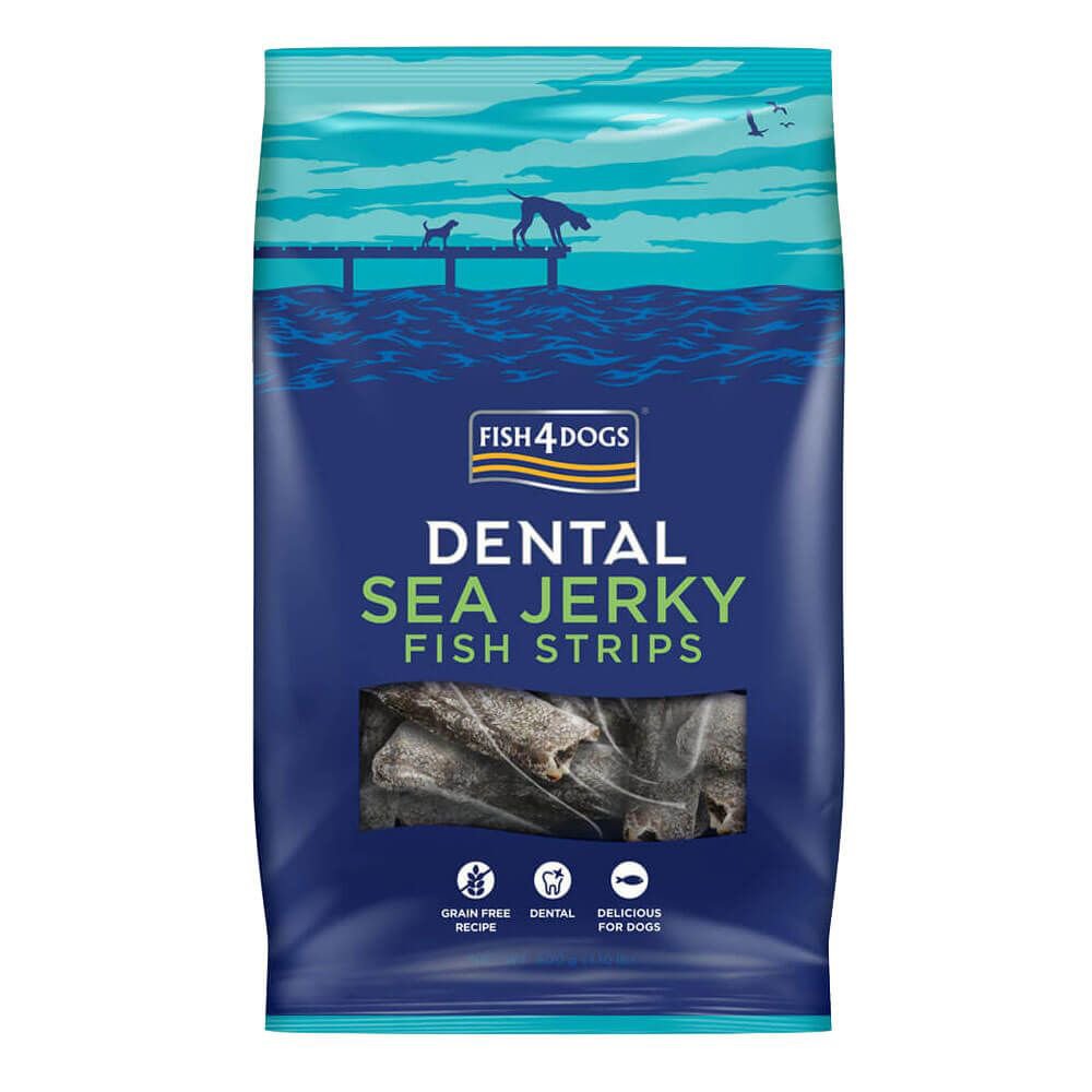 Fish4Dogs Pamlsky pro psy  DENTAL SEA mořská ryba - proužky  500 g Fish4Dogs