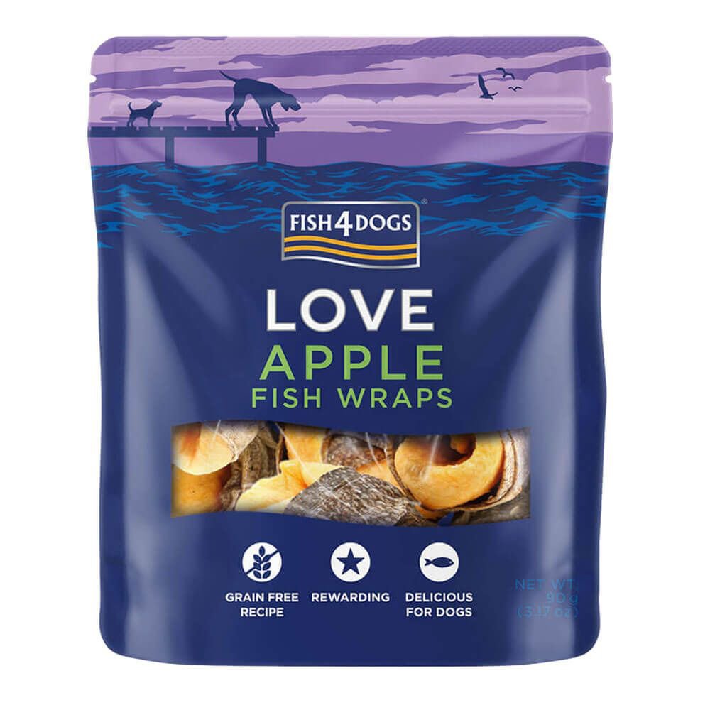 Fish4Dogs Pamlsky pro psy LOVE rybí závitky s jablkem 90 g Fish4Dogs