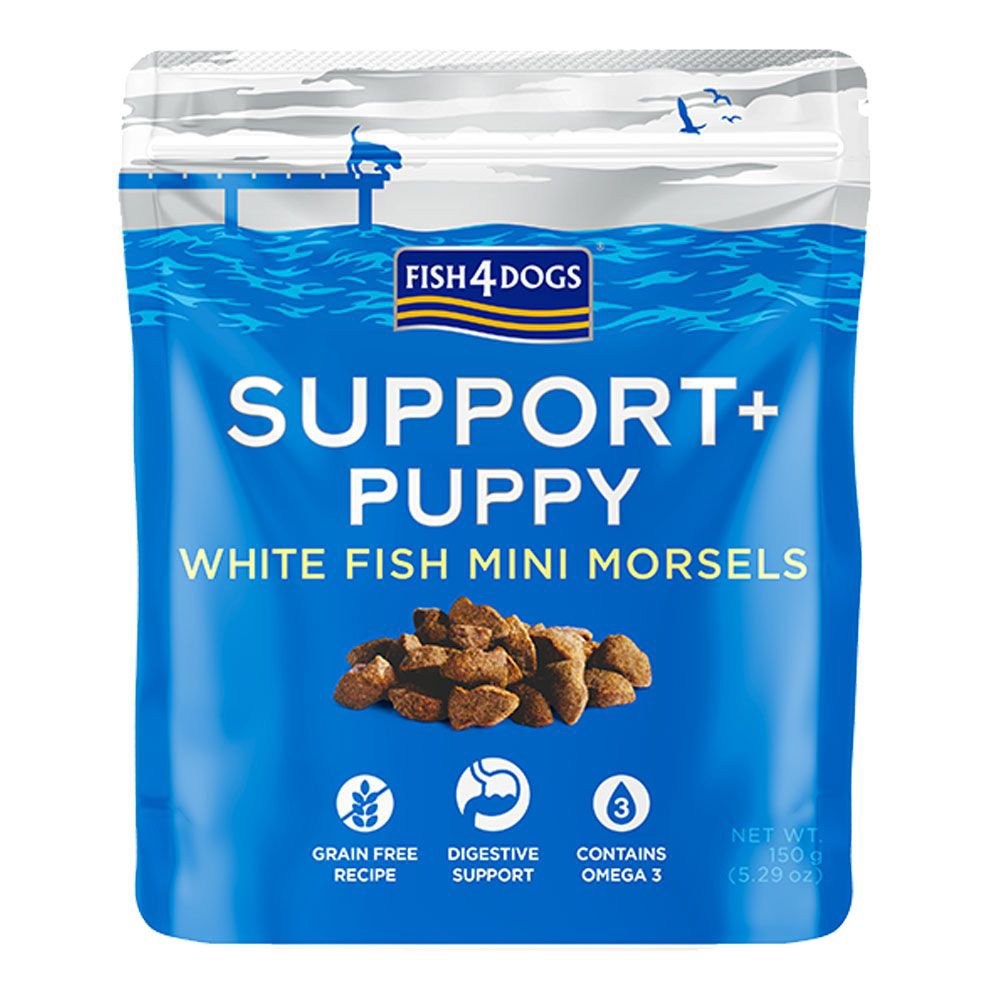 Fish4Dogs Pamlsky pro štěňátka SUPPORT+ podpora trávení bílá ryba s prebiotiky 150 g Fish4Dogs