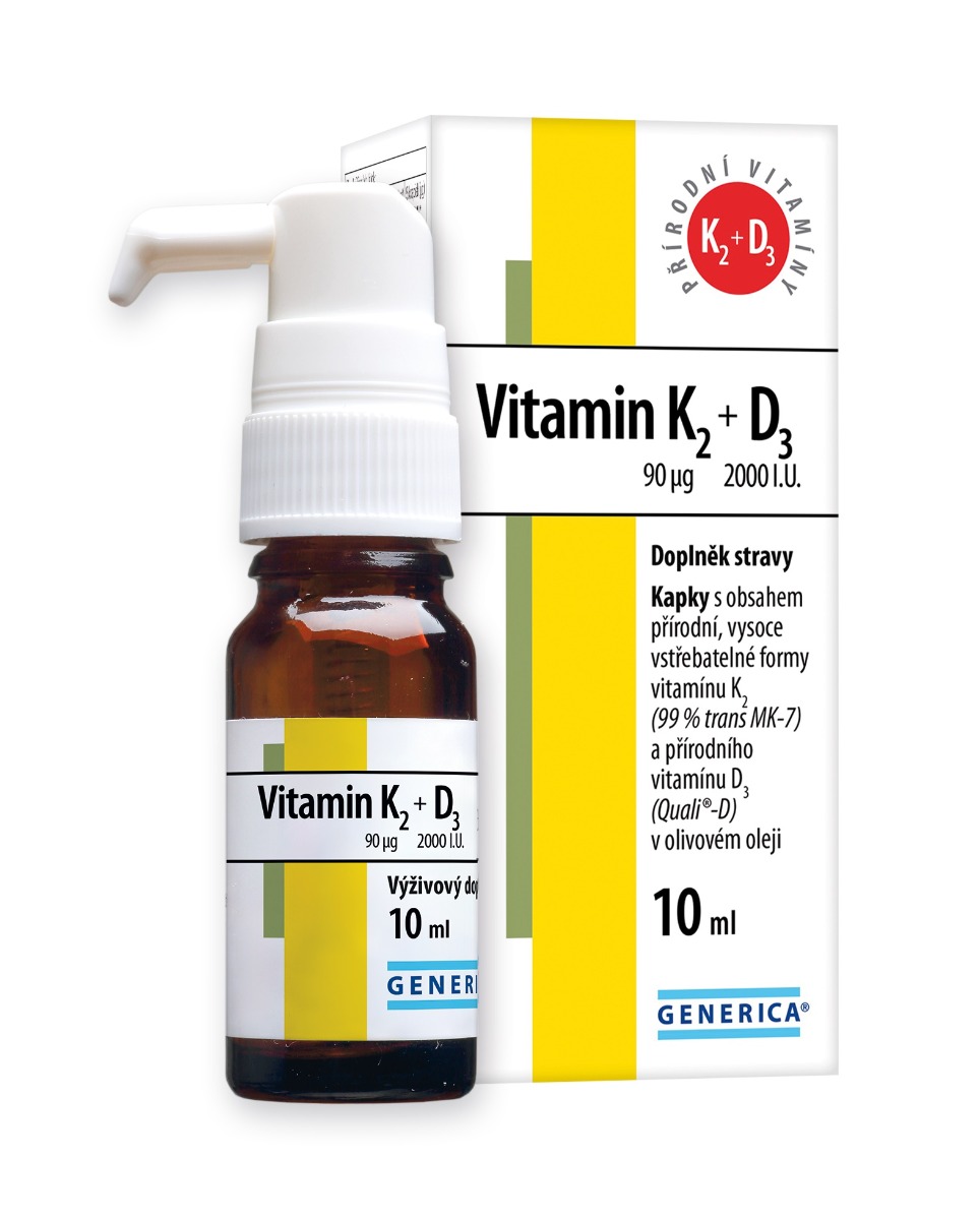 Generica Vitamin K2 90 mcg + D3 2000 I.U. kapky 10 ml Generica
